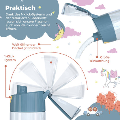 BEARFOOT Lichtgewicht drinkfles met handvat en gemakkelijk te openen - 450 ml - Astronaut Beer - Plastic drinkfles - MamaMilla