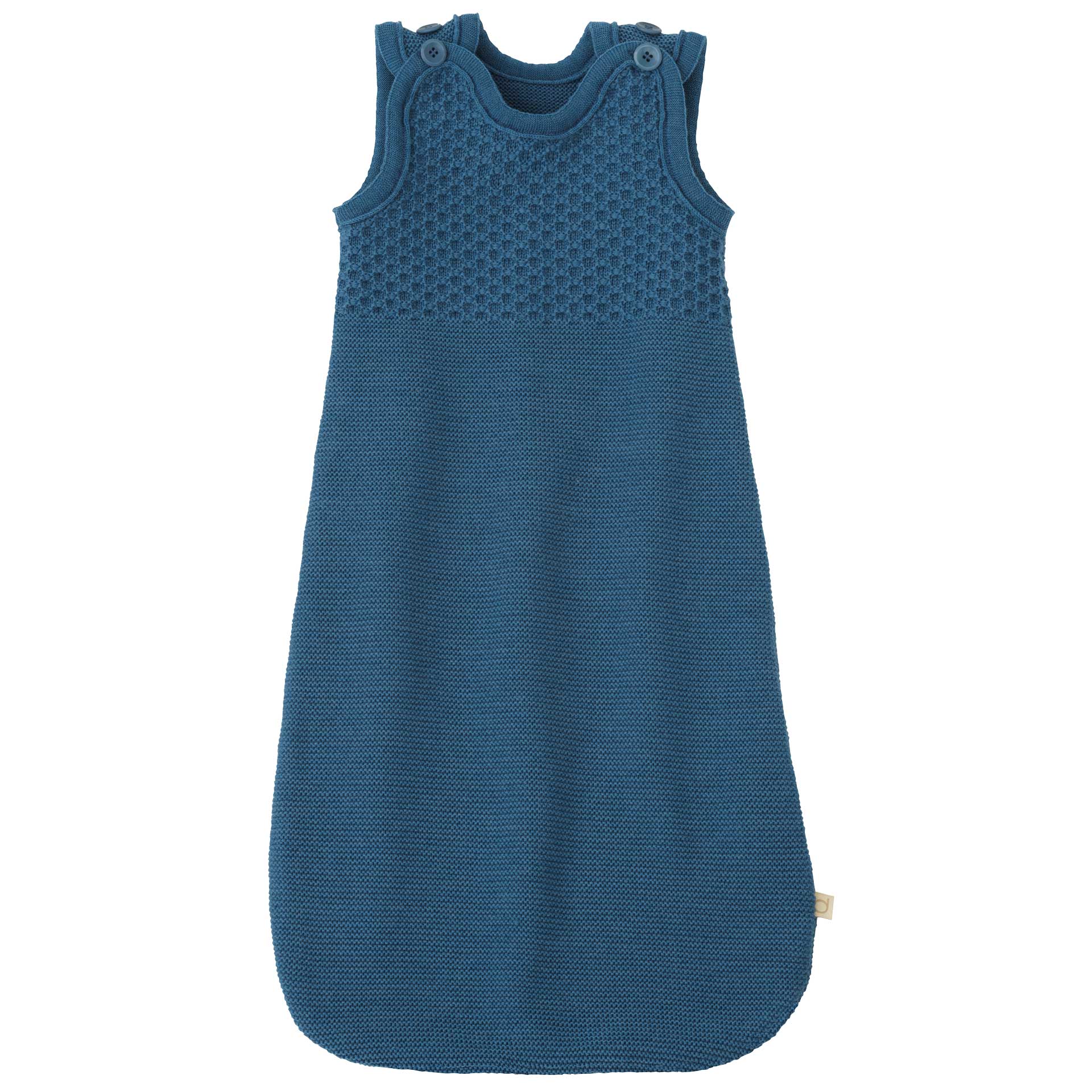 Mouwloze slaapzak van merinowol – Dove blue – Disana biologische babykleding