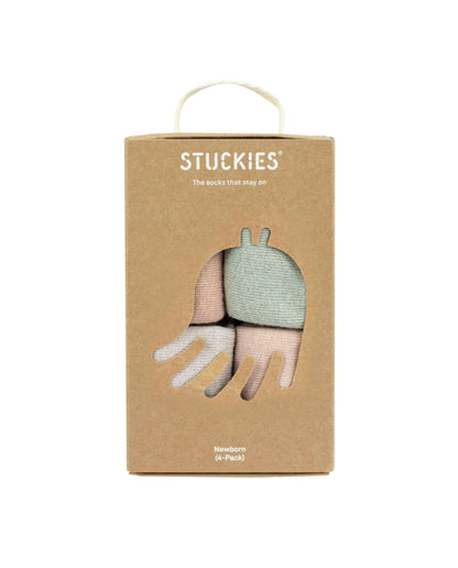 STUCKIES sokken voor newborn met naadloze teen en "blijf aan" - 4 stuks - Tides - Sokken - MamaMilla