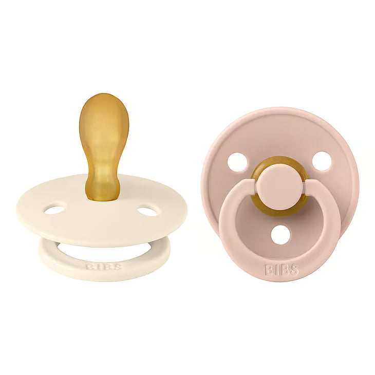 BIBS Colour symmetrische speen maat 2, latex – Ivoor/Blush (2-pack)