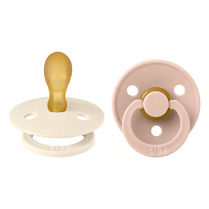 BIBS Colour symmetrische speen maat 2, latex – Ivoor/Blush (2-pack)