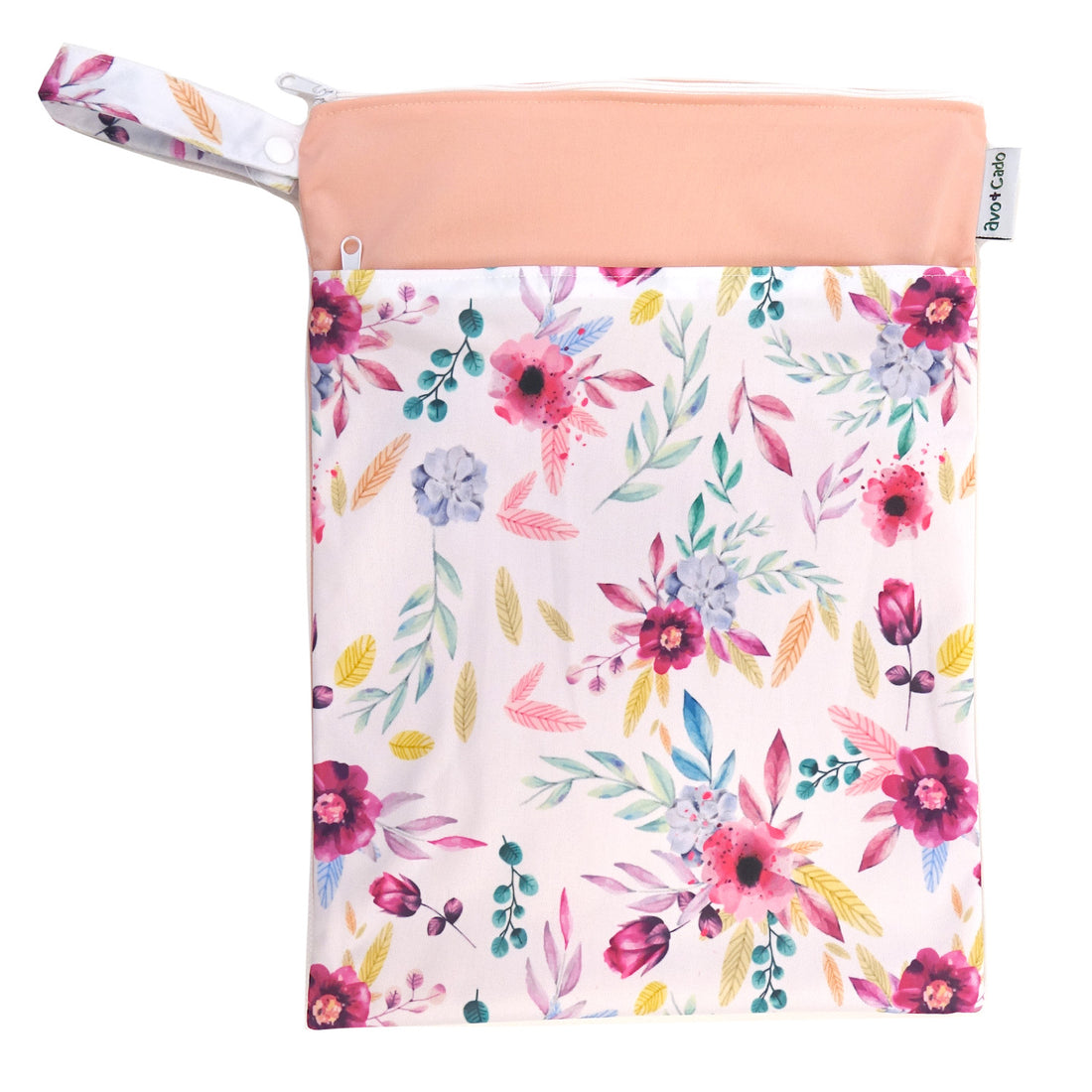 avo+cado Wetbag Medium met Twee Compartimenten - Bloemen - Wetbag medium - MamaMilla