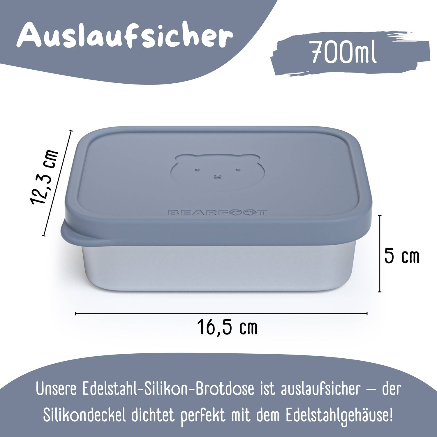 BEARFOOT Bento Stalen Lunchbox Met 4/6 Vakken (verstelbaar) - Blauw: 700 ml - Lunchbox - MamaMilla