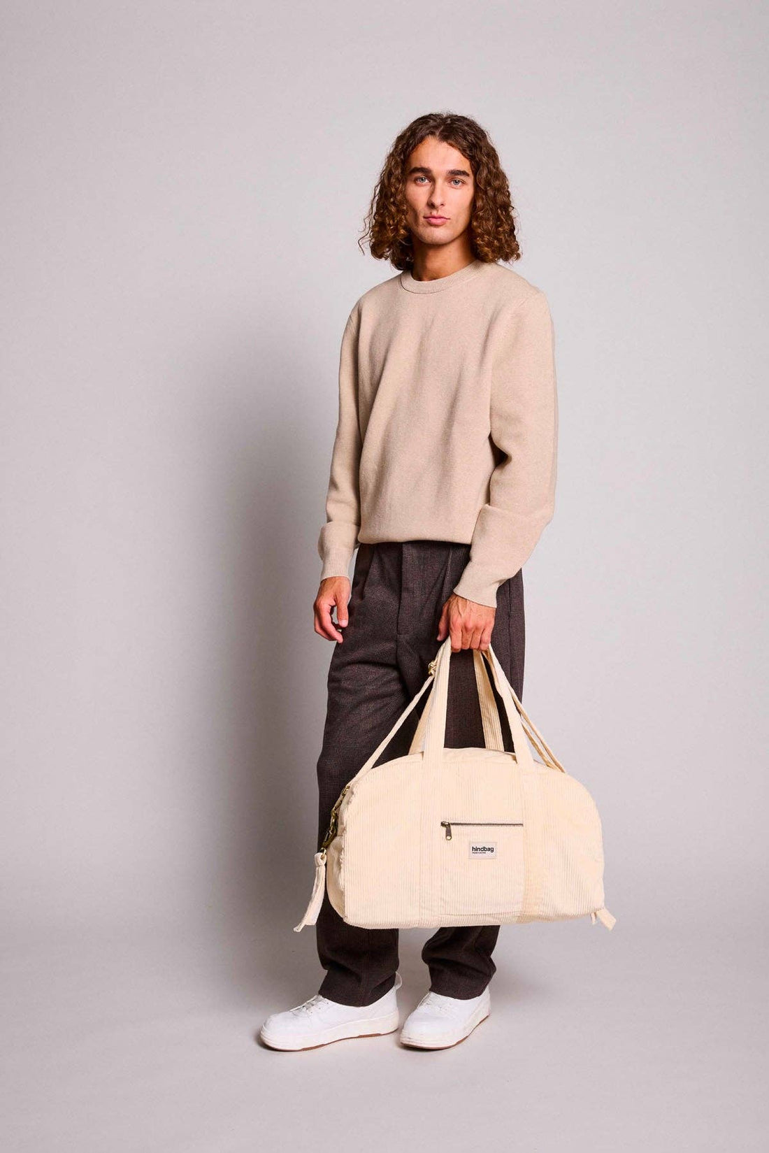 Hindbag Pusletaske Økologisk Fløjl Beige