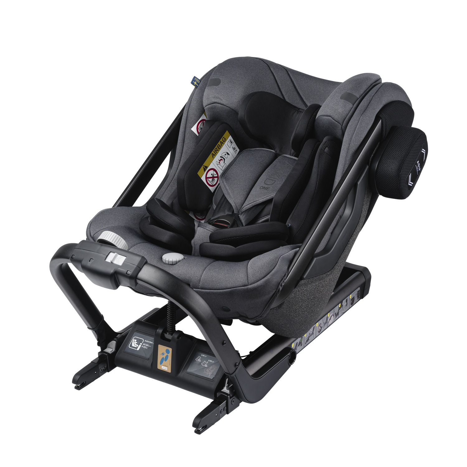 Axkid ONE+ 2 - Granite Melange - iSize 40-125 cm - 40-125 cm (pasgeboren tot 7 jaar) - MamaMilla