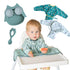 Tidy Tot Slab, Bord en Lepel - SET - Uil - Slab met mouwen - MamaMilla