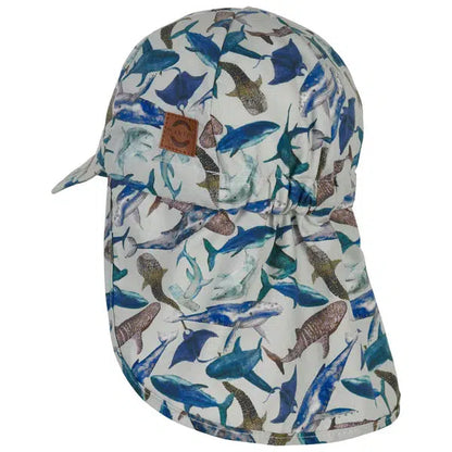 Mikk-line zonnehoed met kap en nekkap - Zeedieren - Metaal - Zonnehoed - MamaMilla