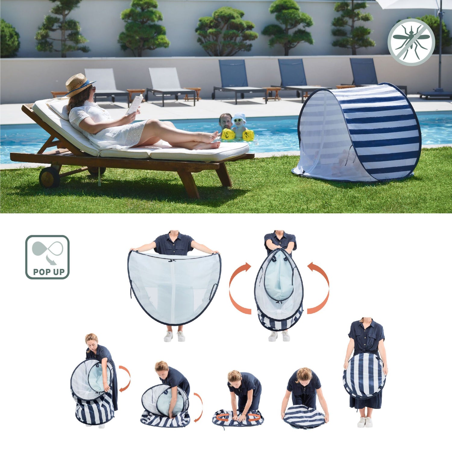Babymoov UV-tent - Mariniére - UV-tent - MamaMilla