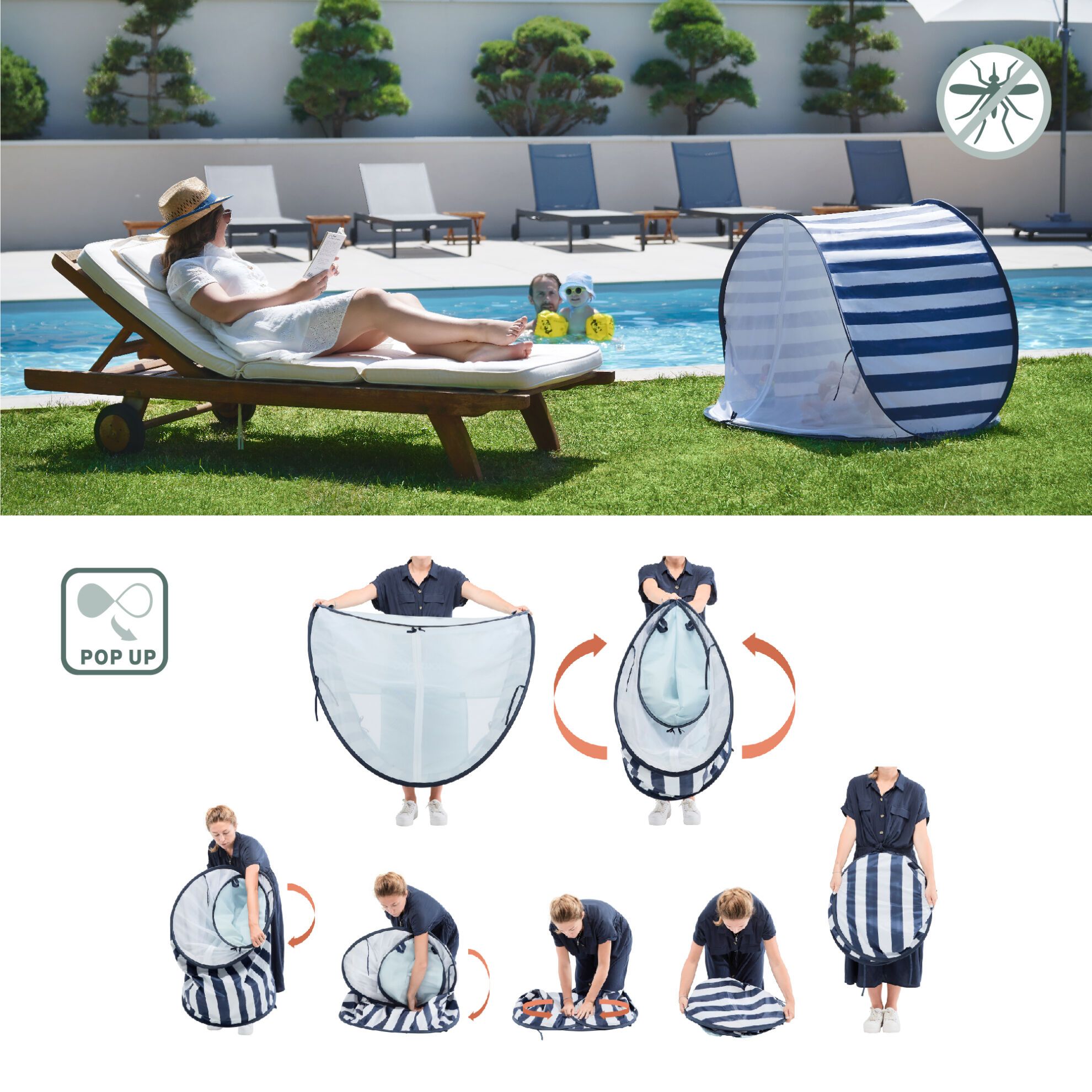 Babymoov UV-tent - Mariniére - UV-tent - MamaMilla