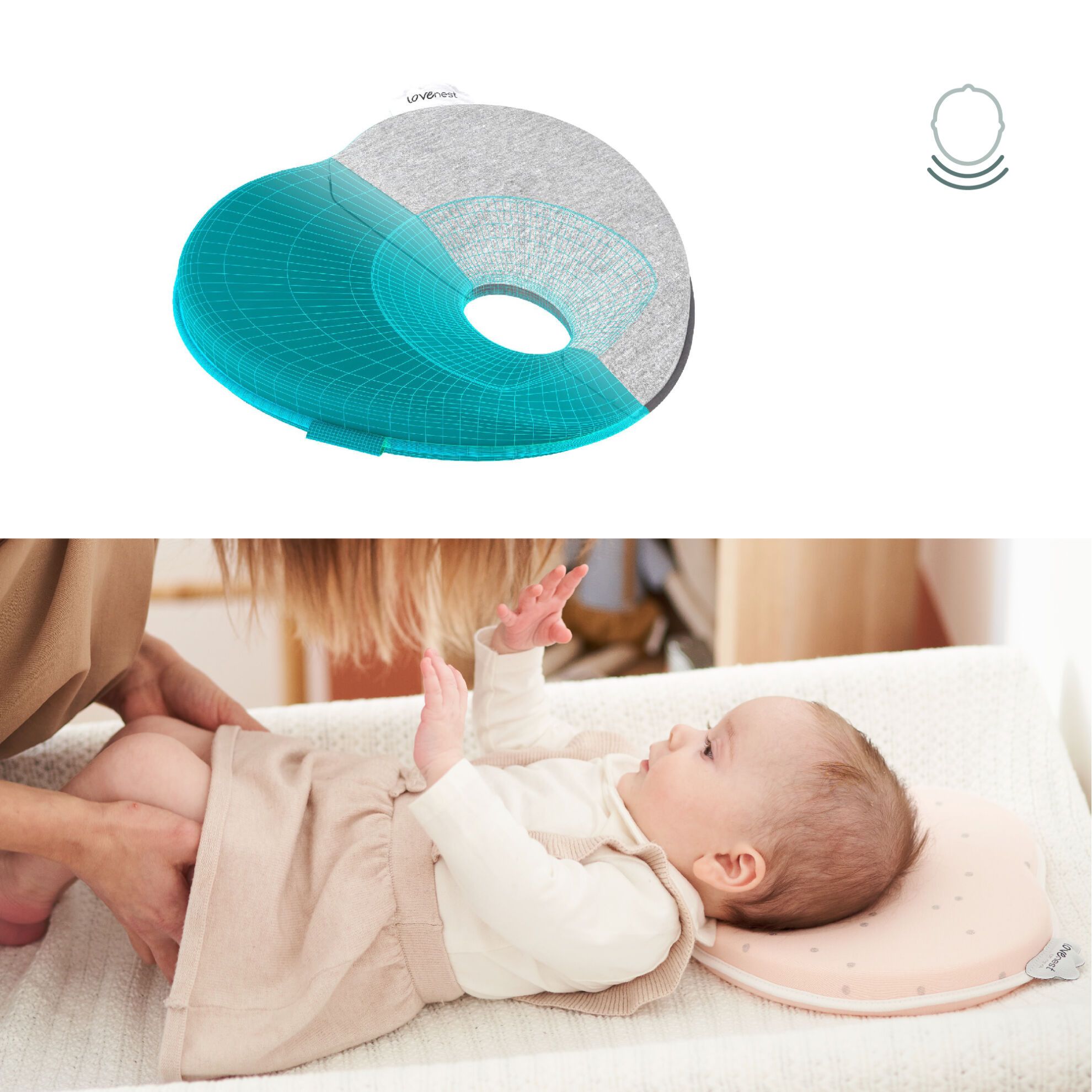 Babymoov Ergonomisch Babykussen (Loverest) - Roze (0-4m) - Babyhoofdkussen - MamaMilla