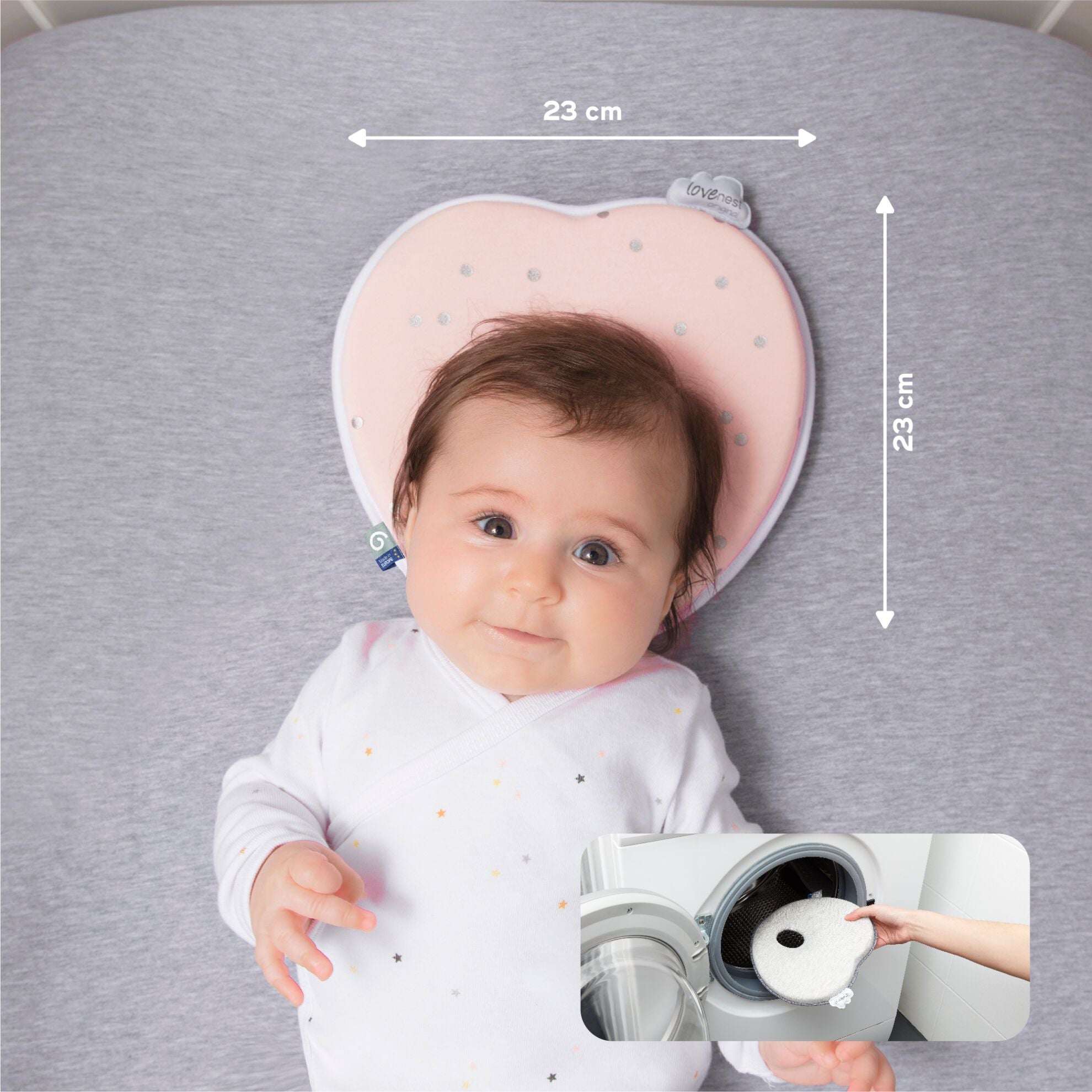 Babymoov Ergonomisch Babykussen (Loverest) - Roze (0-4m) - Babyhoofdkussen - MamaMilla