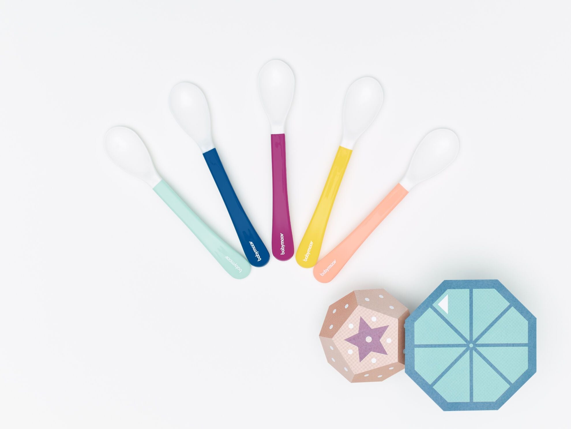 Babymoov Siliconen Lepels voor Puree en Pap +8 maanden - 5 stuks (set) - Bestek - MamaMilla