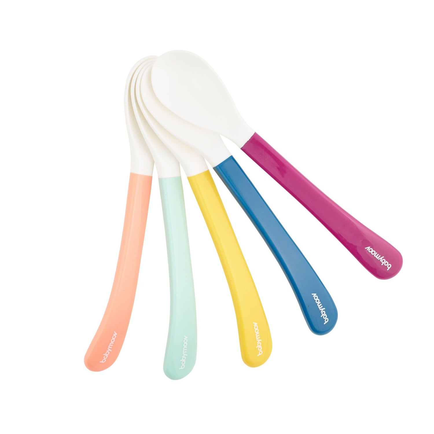 Babymoov Siliconen Lepels voor Puree en Pap +8 maanden - 5 stuks (set) - Bestek - MamaMilla