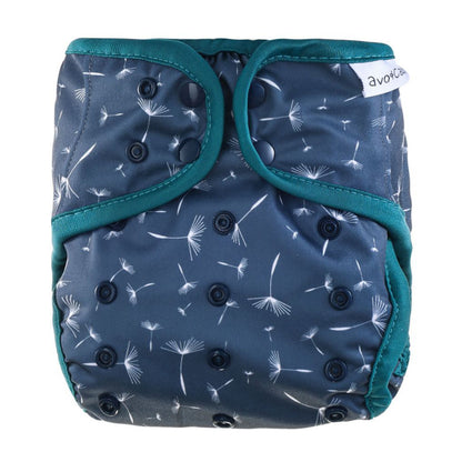 avo+cado One Size Explorer Luierhoes - Wildpflanzen, Naturküche, Knospen, Giersch, Zand, Pampasgras, Moss, Mauve, Blätter, Kräuter, Grijs, Pusteblume - - MamaMilla