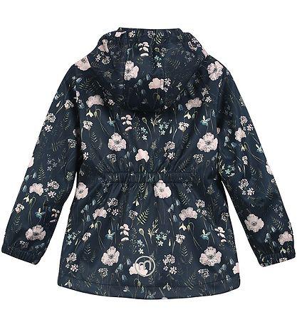 Minymo Softshell jas - Bloemen - Blue Nights - softshell - kind - MamaMilla