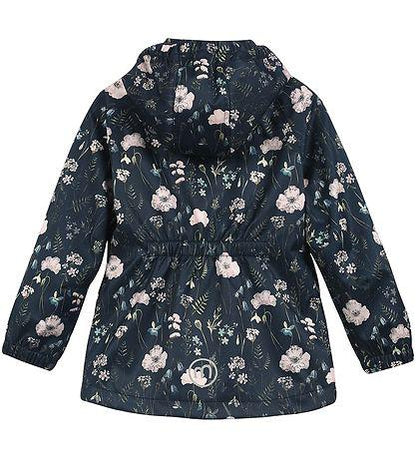 Minymo Softshell jas - Bloemen - Blue Nights - softshell - kind - MamaMilla