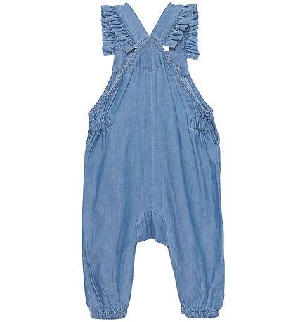 Minymo Overall met ruches - Denim - Grey Mist - Broek - MamaMilla