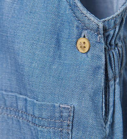 Minymo Overall met ruches - Denim - Grey Mist - Broek - MamaMilla