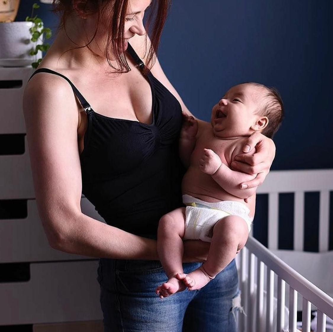 Carriwell Voedingstop met shapewear - Zwart - Voedingskleding - MamaMilla