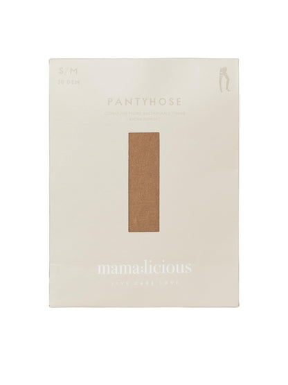 Mamalicious steunkousen nylon (30 den) 2-pack - Sabrina - Tan - zwangerschapskleding - MamaMilla