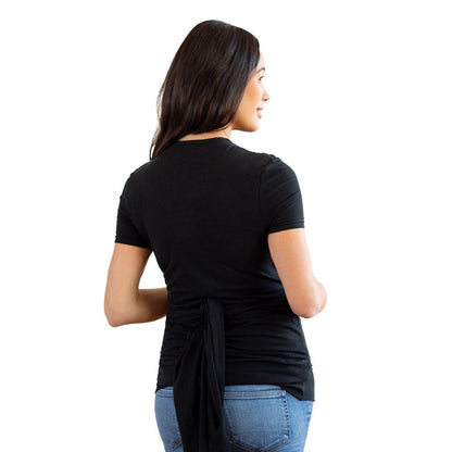 Moby Top met ondersteuning en Wrap t-shirt Bump &amp; Beyond - Zwart - Stretch wrap - MamaMilla