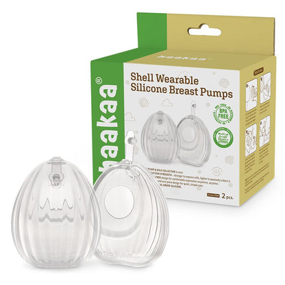 Haakaa Shell Draagbare siliconen borstkolf 2 stuks 75ml - Melkverzamelaar - MamaMilla