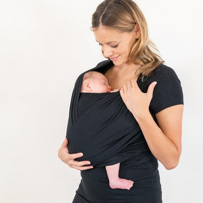 Moby Top met ondersteuning en Wrap t-shirt Bump &amp; Beyond - Zwart - Stretch wrap - MamaMilla