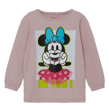 Name it t-shirt met lange mouwen - Minnie Mouse - Violet ijs - t-shirt - MamaMilla