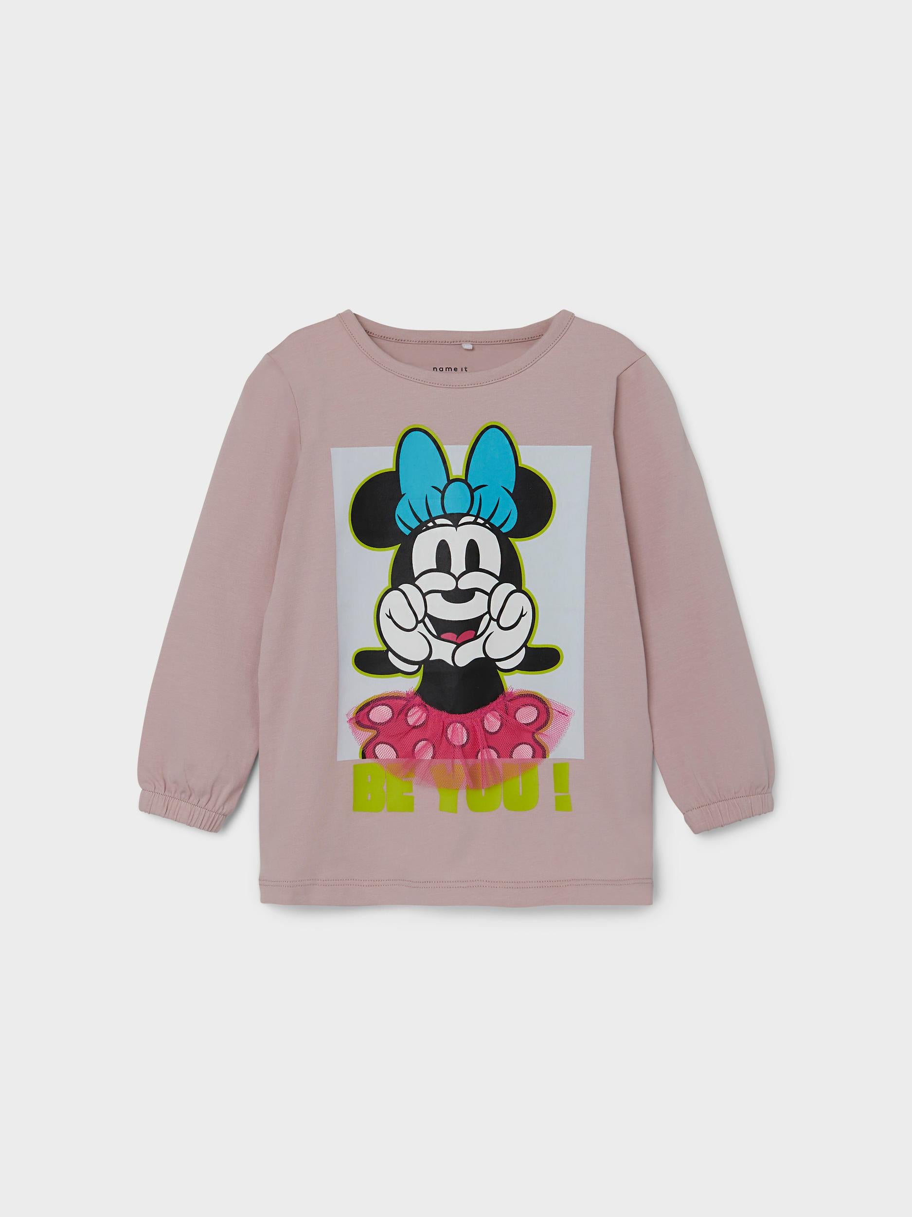 Name it t-shirt met lange mouwen - Minnie Mouse - Violet ijs - t-shirt - MamaMilla