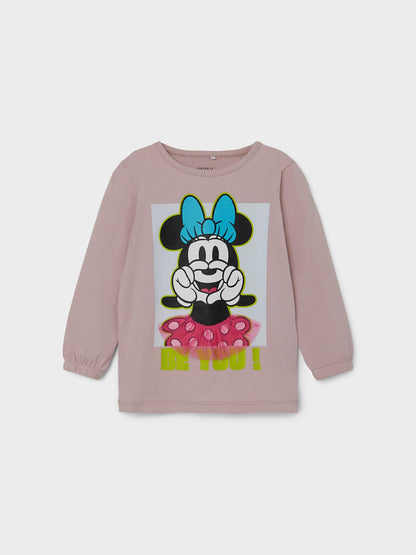 Name it t-shirt met lange mouwen - Minnie Mouse - Violet ijs - t-shirt - MamaMilla