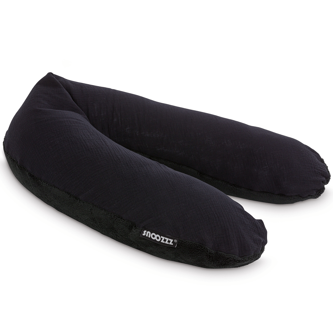 Snoozzz Zwangerschaps- &amp; voedingskussen - Zwart - Voedingskussen - MamaMilla
