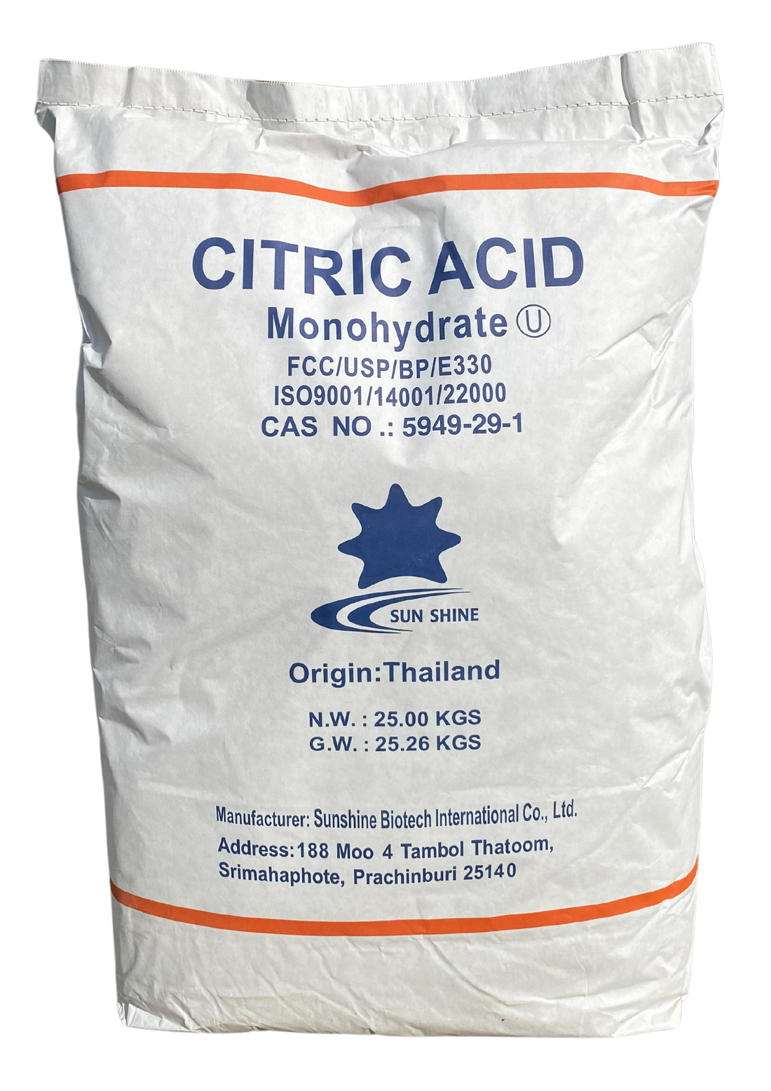 Ulrich Natürlich citroenzuur (food grade) - 25 kg - Citroenzuur - MamaMilla