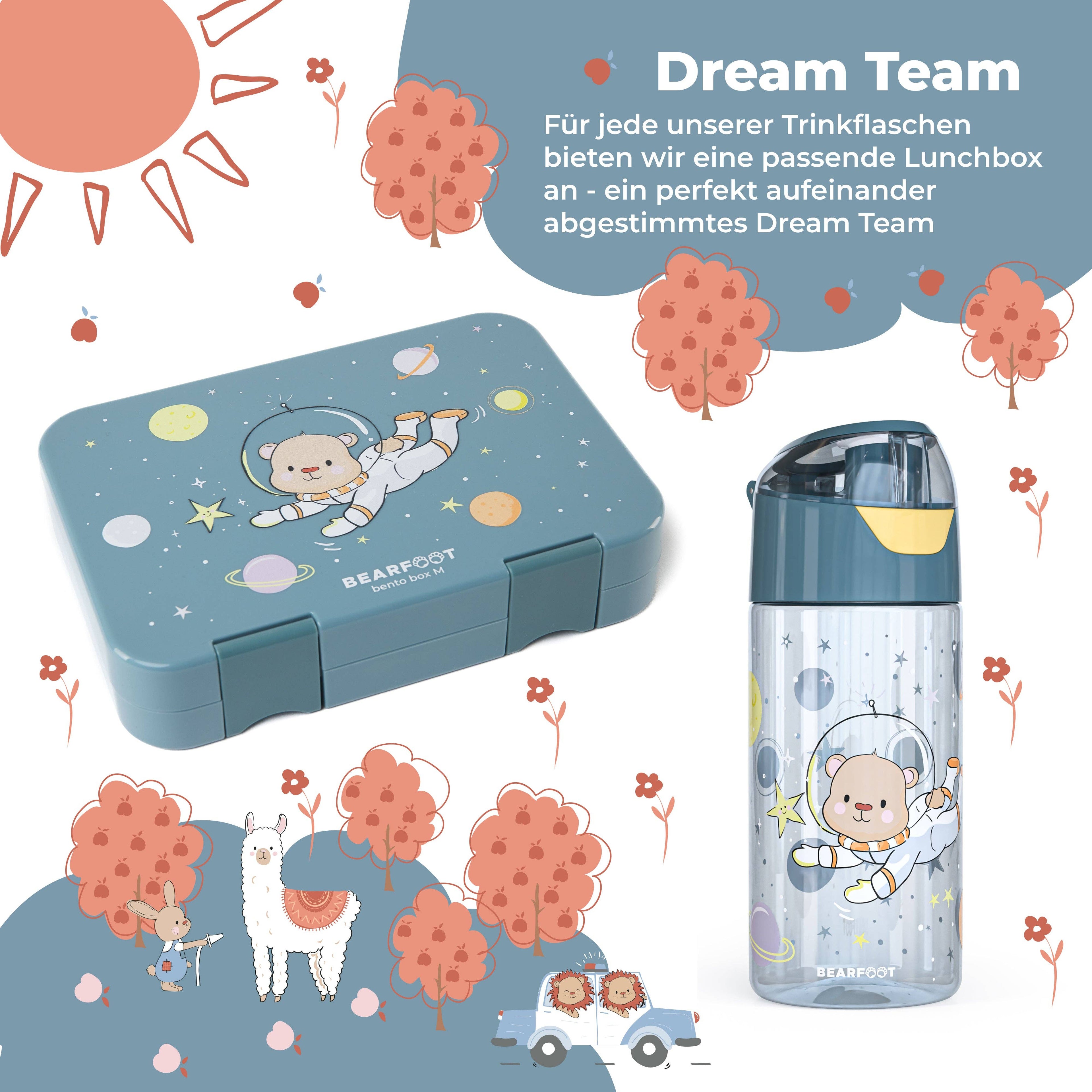 BEARFOOT Lichtgewicht drinkfles met handvat en gemakkelijk te openen - 450 ml - Astronaut Beer - Plastic drinkfles - MamaMilla