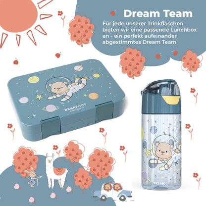 BEARFOOT Lichtgewicht drinkfles met handvat en gemakkelijk te openen - 450 ml - Astronaut Beer - Plastic drinkfles - MamaMilla