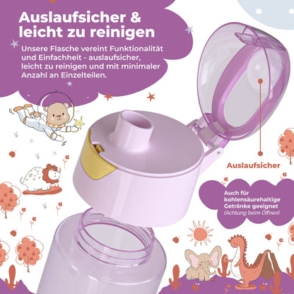 BEARFOOT Lichtgewicht drinkfles met handvat en gemakkelijk te openen - 450 ml - Lama - Plastic drinkfles - MamaMilla