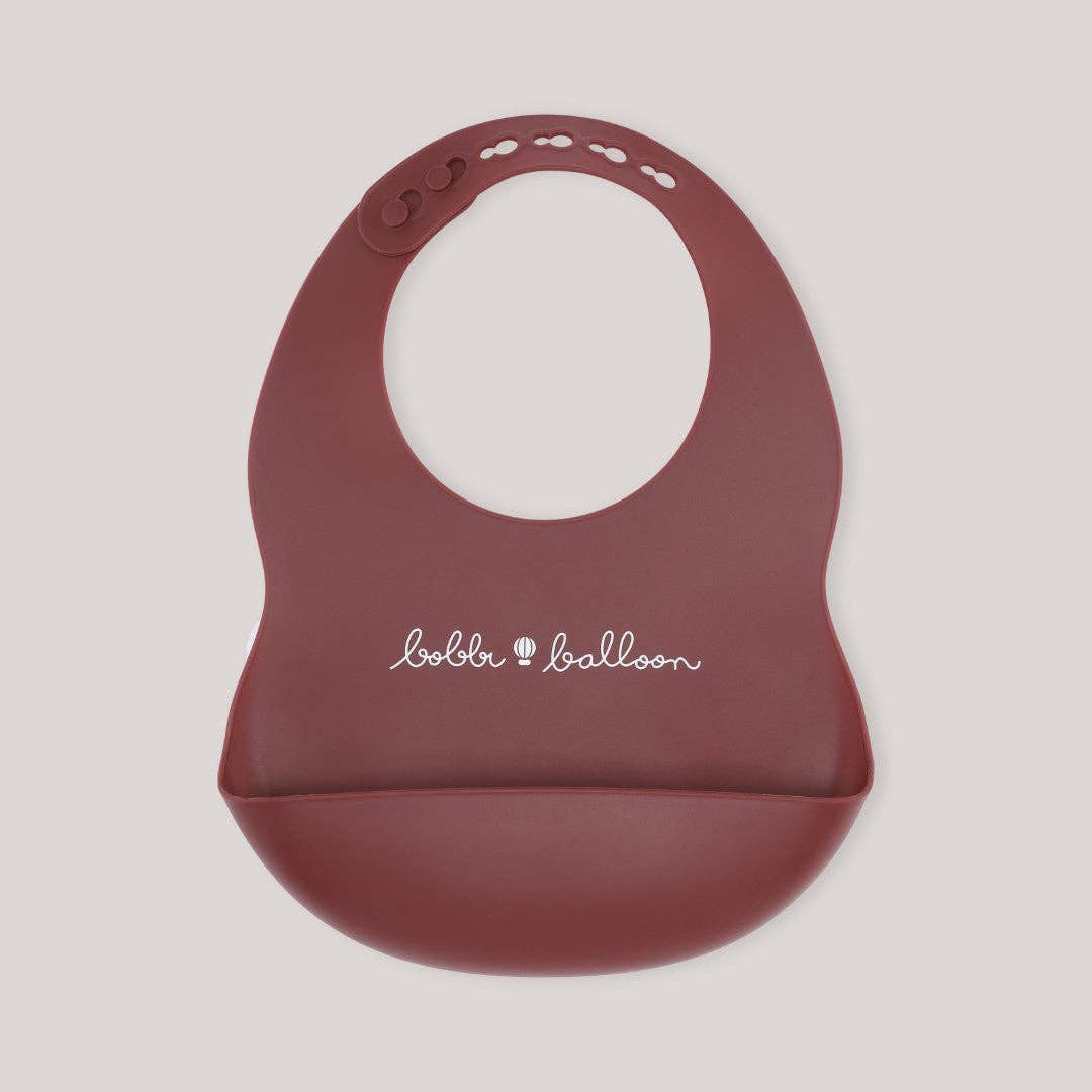 Bobbi Balloon Siliconen slabbetje - Merlot Red - Siliconen slabbetje - MamaMilla