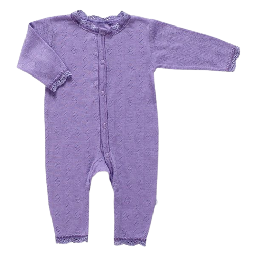 Joha jumpsuit van wol en zijde met kant - Paars - Jumpsuit - MamaMilla