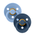 BIBS Colour ronde speen maat 2, latex – Hemelsblauw/Steelblauw (2-pack) - MamaMilla