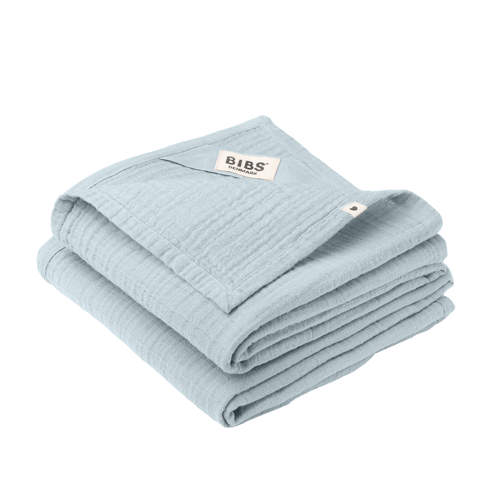 BIBS 2-pack stoffen luier "Baby Blue" van zachte mousseline (biologisch katoen) - MamaMilla
