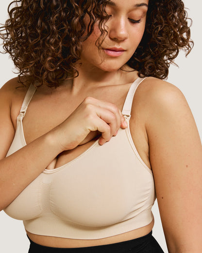 Carriwell naadloze voedingsbeha in beige met drop-cup opening voor borstvoeding
