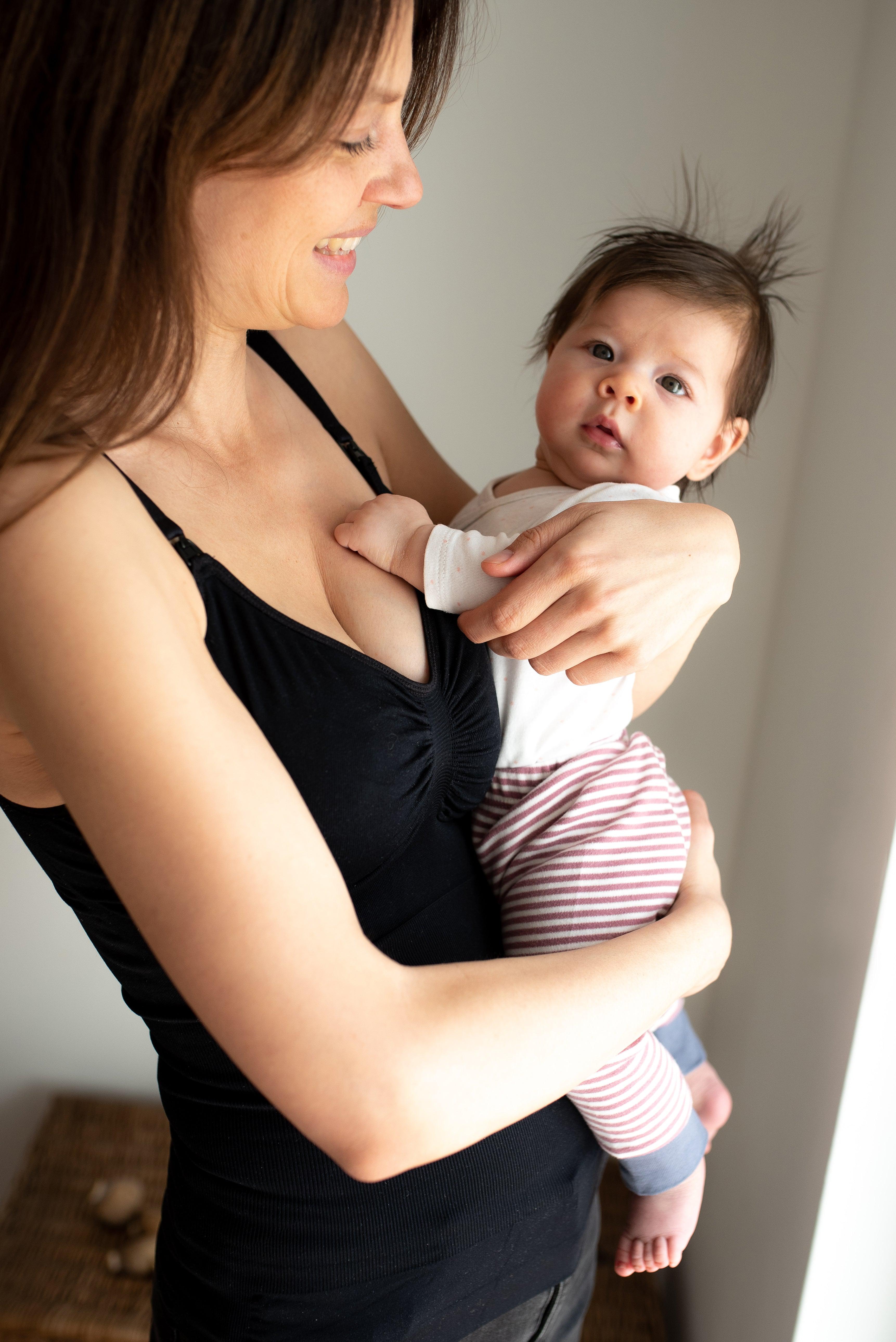 Carriwell Voedingstop met shapewear - Zwart - Voedingskleding - MamaMilla