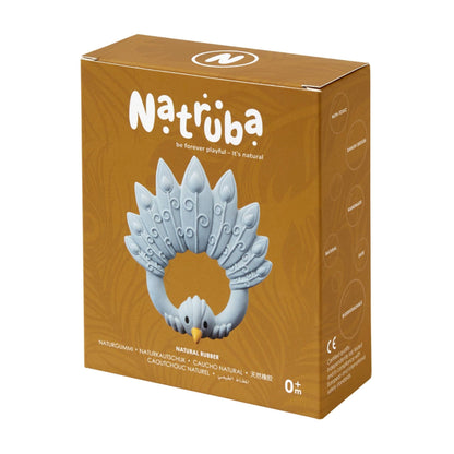 Natruba bijtring in natuurlijk rubber - Pauw-Lichtblauw - Bijtring - MamaMilla