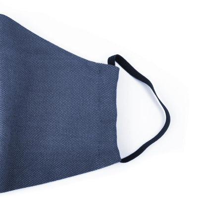 Fidella Masker - Chevron/Denim Blauw met elastiek - - MamaMilla