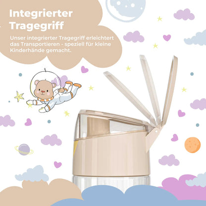 BEARFOOT Lichtgewicht drinkfles met handvat en gemakkelijk te openen - 450 ml - Safari Friends - Plastic drinkfles - MamaMilla