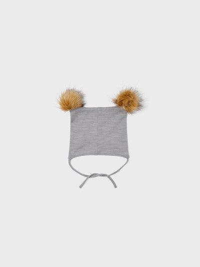 Name it Muts van wol met Pom Pom - Wuppo - Zilver Filigraan - Babymutsje - MamaMilla