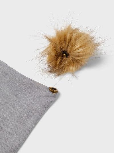 Name it Muts van wol met Pom Pom - Wuppo - Zilver Filigraan - Babymutsje - MamaMilla