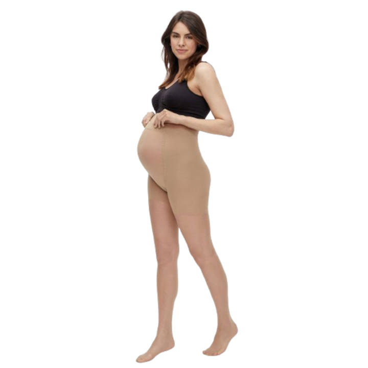 Mamalicious steunkousen nylon (30 den) 2-pack - Sabrina - Tan - zwangerschapskleding - MamaMilla