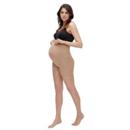 Mamalicious steunkousen nylon (30 den) 2-pack - Sabrina - Tan - zwangerschapskleding - MamaMilla