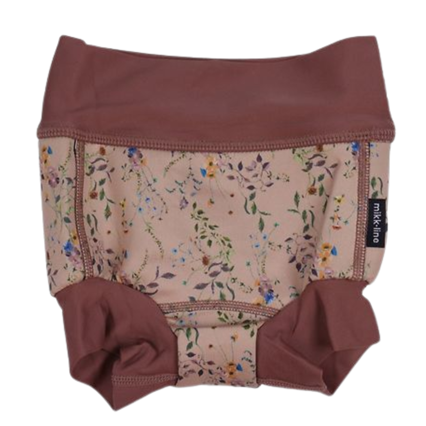 Mikk-line neopreen luierbroekje - Bloemen - Nougat - Zwemkleding - MamaMilla