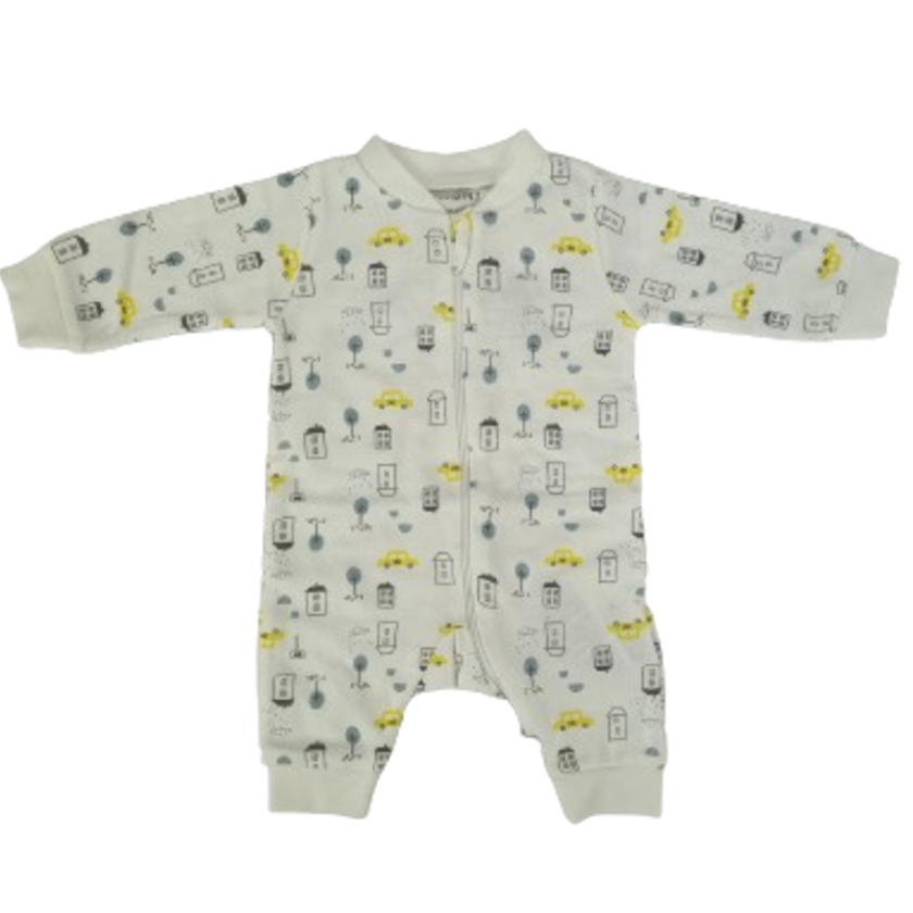 Fixoni onesie/nachthemd zonder voetjes - Nieuw Nadja - City - Off White - Nachtkleding - MamaMilla